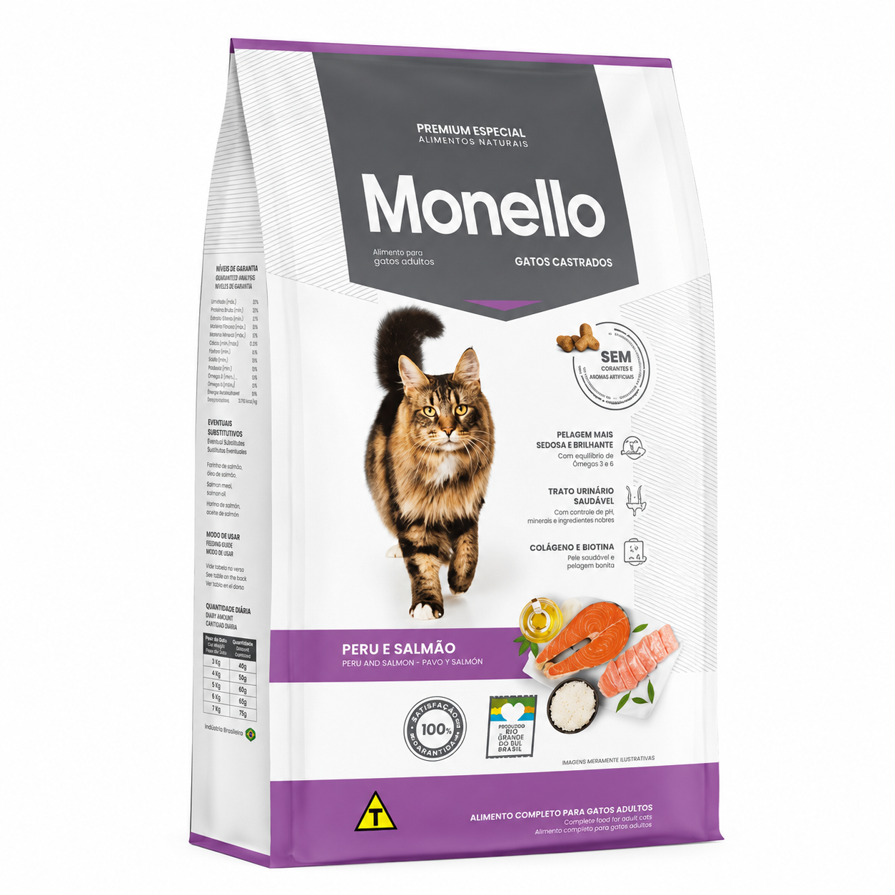 Alimento Seco Monello Gatos Castrados Pavo y Salmón 1 Kg